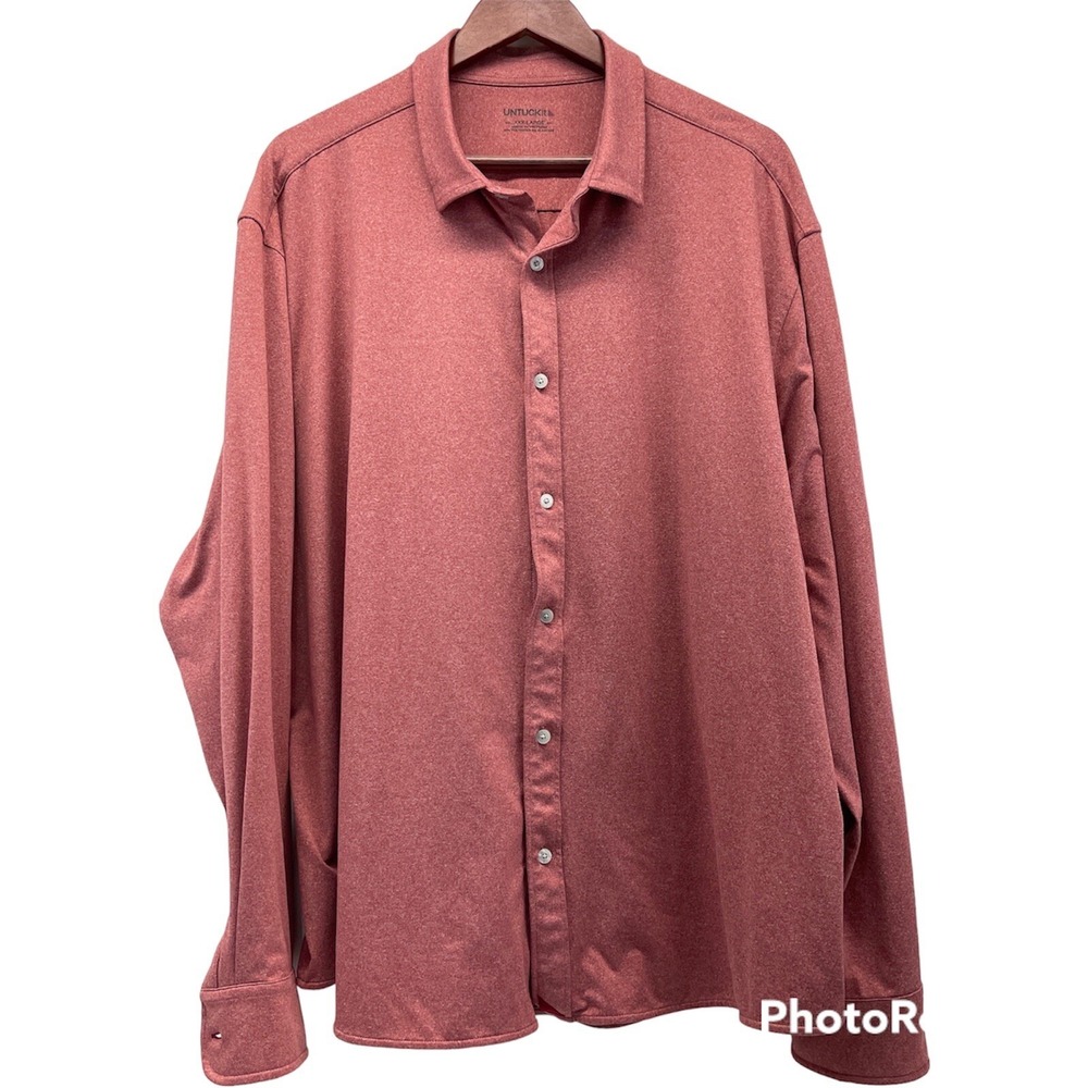 UNTUCKIT PERFORMANCE TEE‎ BUTTON DOWN SHIRT SIZE XXXL 3XL TERRA STRETCH